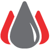 Icon of red and grey blood drops.